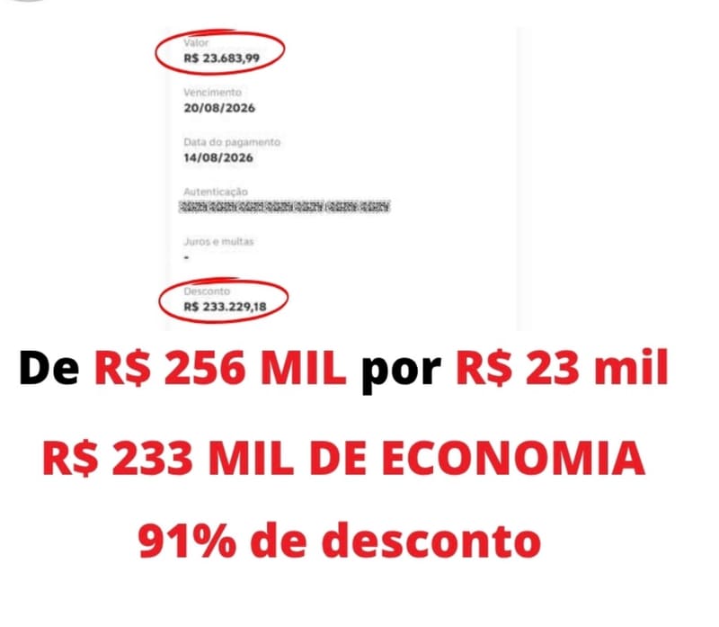 Acordo com 91% de desconto